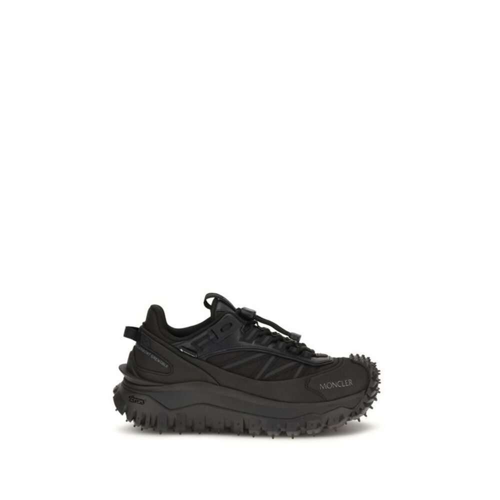 Moncler Black Calf Leather Bos Taurus Athletic Women's Sneakers